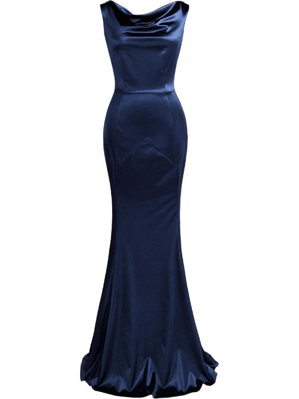 Navy Mermaid Evening Gown Long Formal Prom Wedding Guest Dress Sz S-XXL